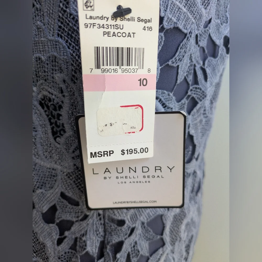 NWT....Laundry By Shelli Segal Lined Cutout Lace Midi Dress Size 10 - Picture 7 of 10